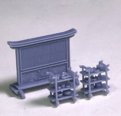 Japanese Set 6: shelves (2) and blind